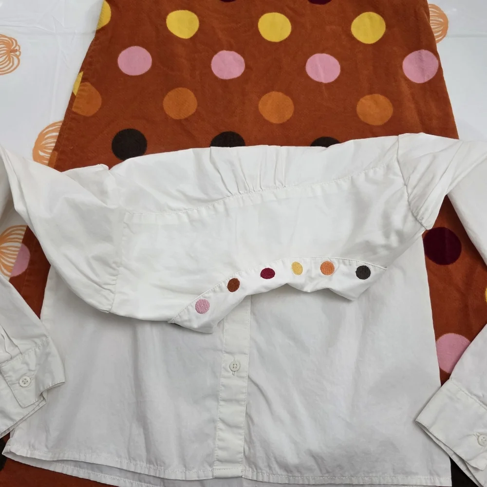 Girls Vintage Gymboree Polka Dot Pinafore Jumper Dress & Matching Shirt Size 10